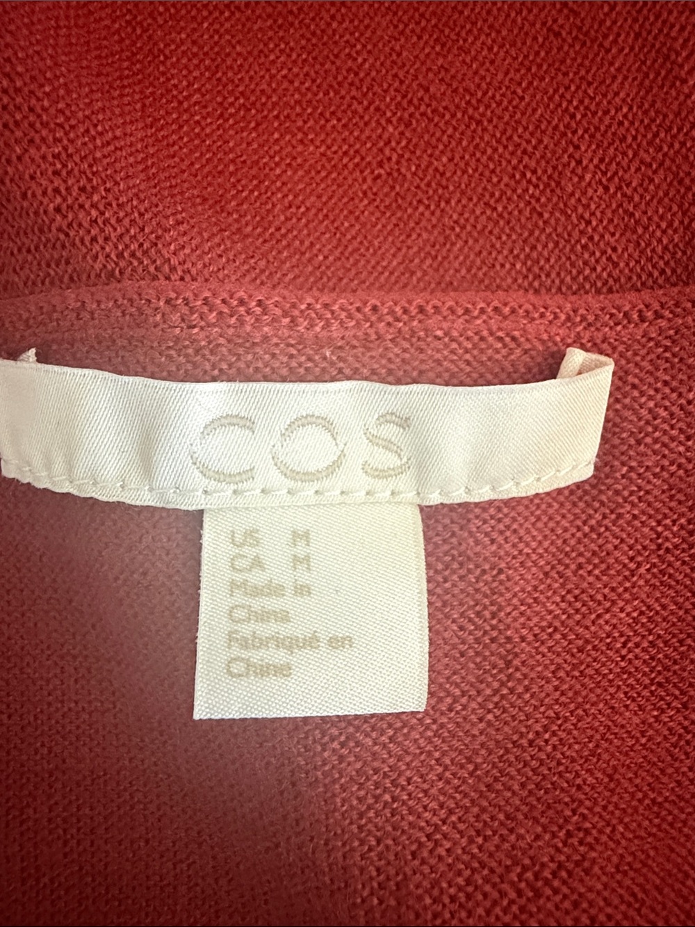 COS Open-Front Cardigan in Rust Red - Picture 4 of 6